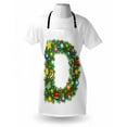 thumbnail image 3 of Letter D Apron Pine Tree Pattern with Vibrant Colored Christmas Elements Alphabet Capital D Print, Unisex Kitchen Bib Apron with Adjustable Neck for Cooking Baking Gardening, Multicolor, by Ambesonne, 3 of 3