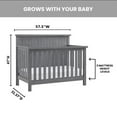 thumbnail image 3 of Soho Baby Everlee 4-in-1 Convertible Crib, Graystone, 3 of 12