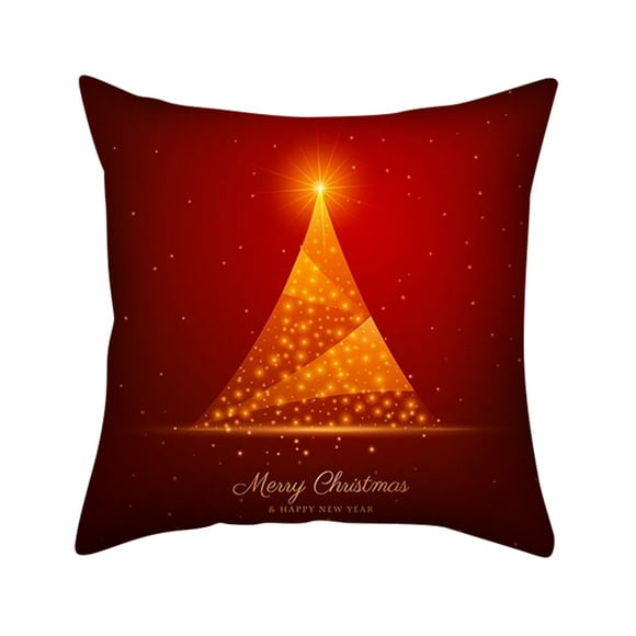 jovati Christmas Pillow Case Glitter Polyester Sofa Throw Cushion Cover Home Decor 1pcs