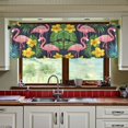 thumbnail image 3 of Yayeee Kitchen Curtains Tier Set of 2 Light Filtering 57"x36" Over Sink Window Panels, Flamingo Pattern, 3 of 7