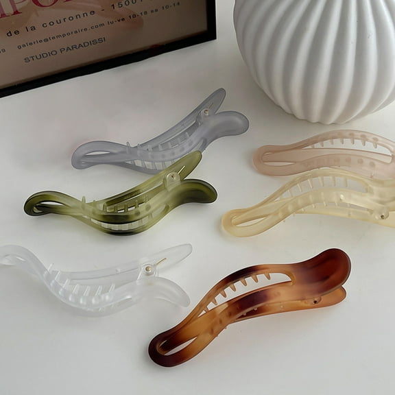 3PCs Flat Hair Clips For Women,2025 New Design Flat Claw Clip And Bill Hair Clips For Thick Curly Hair,Sleek Curved Design For Secure and Comfortable Look,No-Slip Grip Hair Styling Accessories