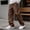 Brown, variant on Men's Cotton Linen Blend Pants with Black Label Patch and Drawstring Waist Featuring Loose Straight Leg Cut in Grey Blue White Purple Green Beige Brown for Summer Days Beach Walks Purple XXL