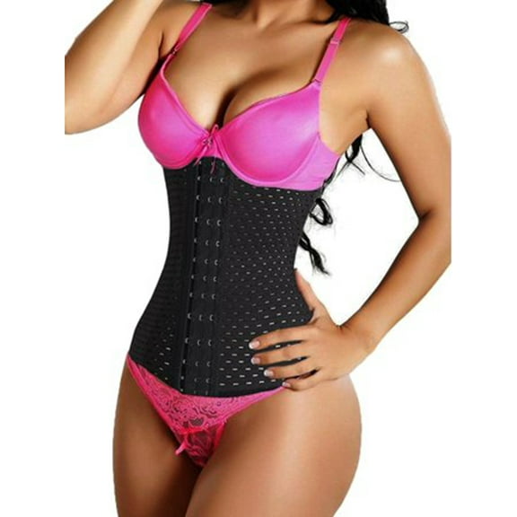 SAYFUT Womens Ultra Firm Control Shapewear Shaping Waist Trainer Cincher Corset Tummy Fat Burner Black Plus Size S-6XL