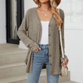 thumbnail image 5 of Light Weight Cardigan for Women Open Front Coat Long Sleeve Fashion Soft Knit Fall Spring Cardigans Stretchy Lightweight Sweater Khaki S, 5 of 8