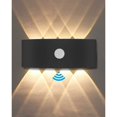 thumbnail image 1 of Motion sensor wall light 8w warm white ip65 waterproof black, 1 of 4