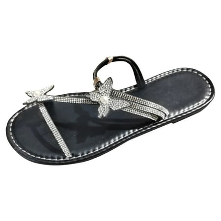 

WEAIXIMIUNG Cool Slippers Female Soft Soled Non Slip Wear Resisting Flat Beach Flops Lady Sandals Women Slippers Sandals Women Heels 2024 40 Black