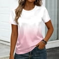 thumbnail image 5 of Womens Satin Summer Tops Short Sleeve Gradient Blouses Crew Neck Shirts Business Casual Outfits Fashion Clothing 2026, M, 5 of 8