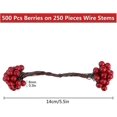 thumbnail image 2 of Artificial Red Berries,250 Wire Stems With 500 Pcs Christmas Holly Berry, 2 of 5