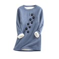thumbnail image 2 of Birdeem Mode Femme Imprimé Manches Régulières Hiver Ample Vacances Décontracté Manches Col Rond Chemise Hauts, 2 of 12