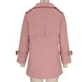 thumbnail image 5 of YFNNUP Women's Plus Size Trench Coat Lapel Double Breasted Windbreaker Jacket Solid Casual Cropped Overcoat, 5 of 7