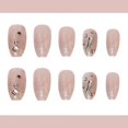 thumbnail image 3 of Press On Nails, Medium Square Glitter French False Nails With Artificial Gem Design, Reusable Glossy Fake Nails For Women, 3 of 4