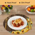 thumbnail image 4 of Sunflower Round 13 Inch Placemats Set of 2, Summer Botanical Yellow Floral Brown Wooden HeatResistant Non Slip Place Mats for Dining Table, Wipeable Braided Kitchen Table Mats for Housewarming, 4 of 9