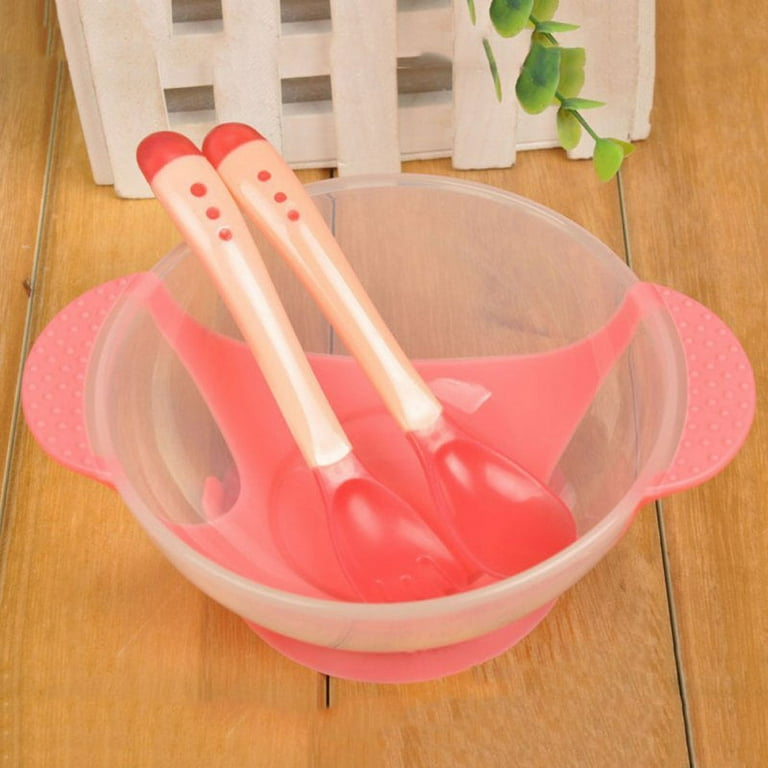 Suction Baby Bowls Set for Toddler and 6 Months Solid Feeding, with  Temperature Spoon and Fork