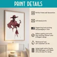thumbnail image 2 of Red Wine Cowgirl Print | Modern Western Wall Art | Burgundy Editorial Style Pain, Matte Canvas Stretched, Posters for Room Bedroom Living Room Bathroom Wall Decor, Posters & Art Prints, Gift., 2 of 7