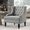 Gray, variant on BSHTI Cushioned Accent Chair with Vintage Rivets Finish, Footrest Chair Set with Solid Wood Legs and Ergonomic Backrest, Button Tufted Upholstered Armchair for Livingroom