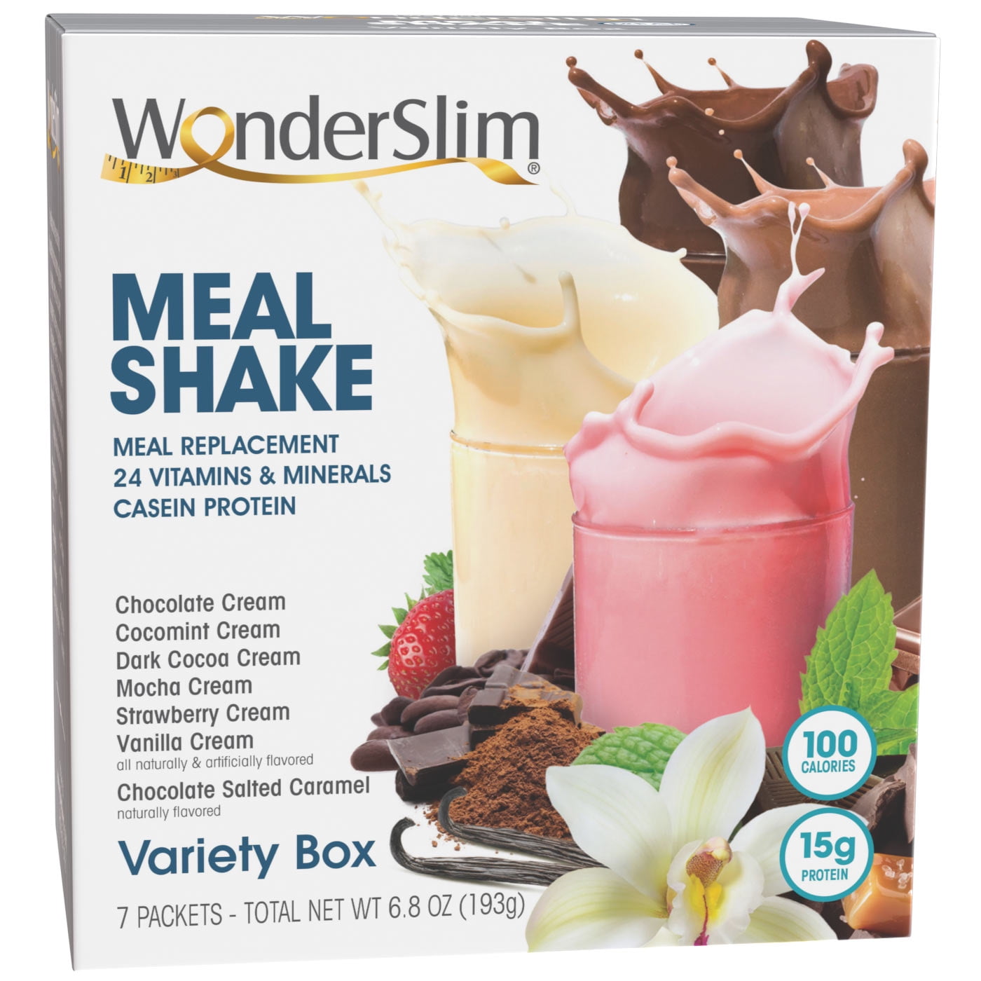 WonderSlim Aspartame Free Meal Shake, Variety Pack (7ct)