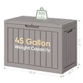 thumbnail image 2 of Bifanuo 45 Gallon Deck Box Lockable Resin Outdoor Storage Box Waterproof Outdoor Container for Patio Furniture Cushions, Pillow,Gray, 2 of 9