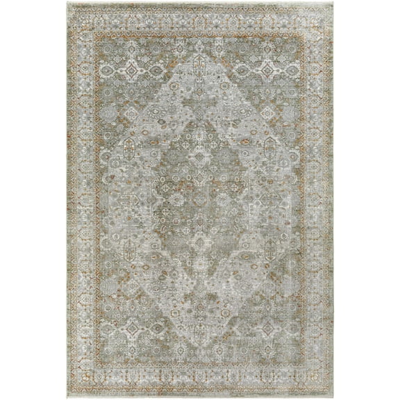 BoutiqueRugs Honon Traditional Area Rug - Olive, White, Black - 12' x 15'1"
