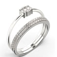 thumbnail image 3 of Dazzling 1.70 Carat Baguette Cut Trilogy Diamond Moissanite Engagement Ring, Wedding Ring in 925 Sterling Silver With 18k White Gold Plating , Three Stone Ring, Trio Set, Matching Band, 3 of 4