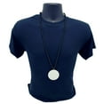 thumbnail image 3 of 33" 7mm Black Bead Necklace with 2.5" White Disc (Dozen), 3 of 3