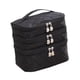 thumbnail image 5 of Bolsa de almacenamiento de cosméticos de 3 pisos, organizador de cosméticos de baño impermeable, maquillaje de viaje cremallera negra, 5 of 9
