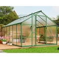 thumbnail image 2 of Amkui Aluminum Large Walk-in Greenhouse for Outdoors, Sliding Door & Ajustable Roof Vent, Polycarbonate Green Houses for Outside Garden,Backyard,Patio,Lawn, 2 of 11