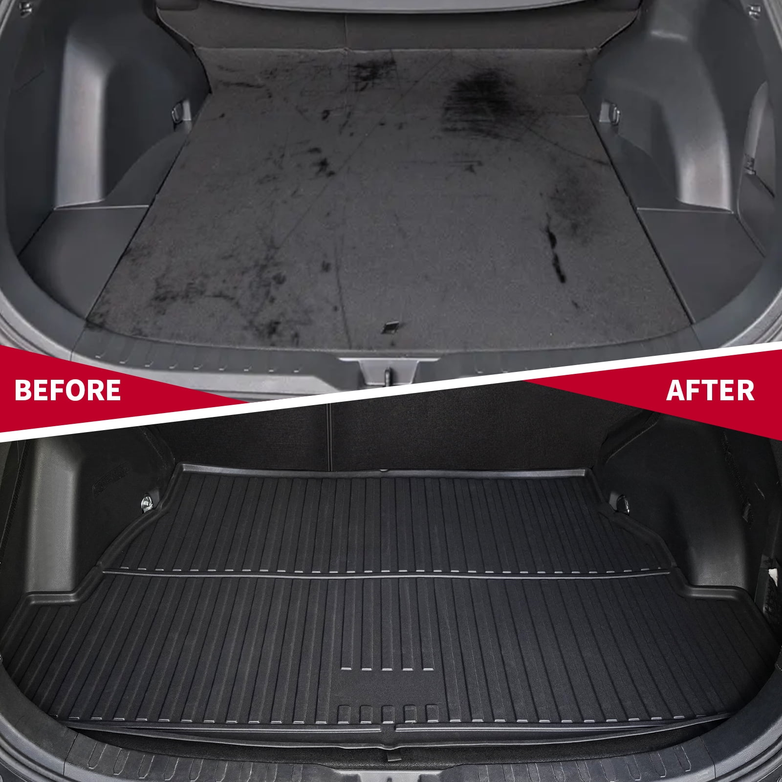 DIKSOAK Original Cargo Liner and Backrest Mats for the 2018-2025 Ford Expedition - Custom Fit Trunk Mat and Backrest Mats - All Weather Protection Anti-Skid Car Mats for Expedition