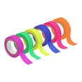 thumbnail image 1 of Cinta de tela gaffer neón Uxcell de 6 rollos de 0.6 pulgadas x 16.5 pies, cinta que brilla en la oscuridad, 6 colores, 1 of 5