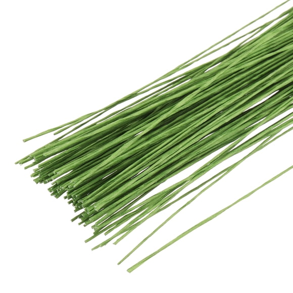 Uxcell 0.45mm 26 Gauge Florist Wire, 120 Pcs Flower Stem Wire Floral Flower Paper Wrapped Wire for Flower Crafts Bouquet Arrangement Supplies Wreath Making DIY Projects, Light Green