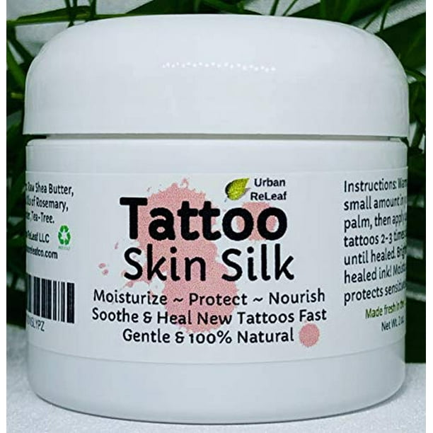 Urban Releaf Tattoo Skin Silk Heal New Ink Fast Brighten Old Tats 100 Natural Shea Butter Salve Goo Ointment Cream Lotion Protect Vegan Healing Botanicals Walmart Com Walmart Com
