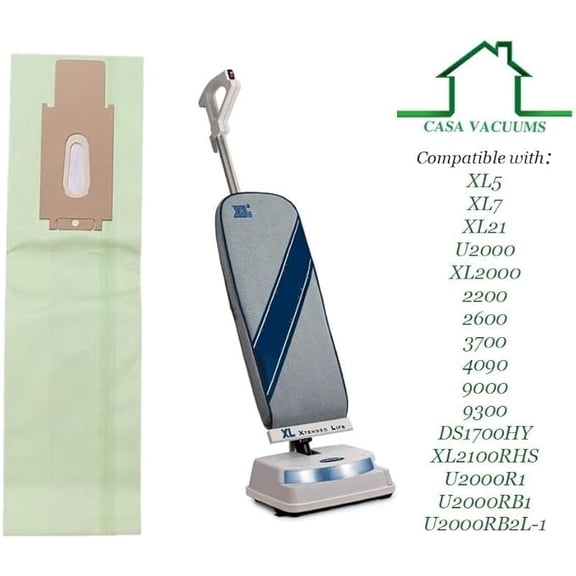8 Replacement CC Bags For Oreck XL Upright Vacuum Cleaner. Green Double Wall Microlined Filtration Bags, Compatible with XL2100RHS, XL5, XL7, XL21, 2000, 3000, 4000, 7000, 8000, 9000