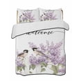 thumbnail image 2 of Quilts King Size, Bird Flowers Soft Comforter Bedding Set for Bed, Purple Lavender Pastoral Pastel Watercolor Lightweight Quilted Bedspread with Pillow Cover(2 Pieces) for All Season, 96x106 Inch, 2 of 6