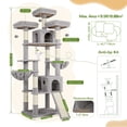 thumbnail image 5 of Globlazer 83'' Multi-Level Large Cat Tree Tower for Indoor Cats with Sisal Scratching Post, Hammock & 2 Condos,Light Gray, 5 of 8