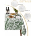 thumbnail image 2 of Wildflower Leaf Table Cloth, Green Floral Botanical White Watercolor Waterproof Tablecloth for Square Tables, Reusable Washable Fabric Table Cover for Restaurant Kitchen Dining Tables 60"x60", 2 of 6