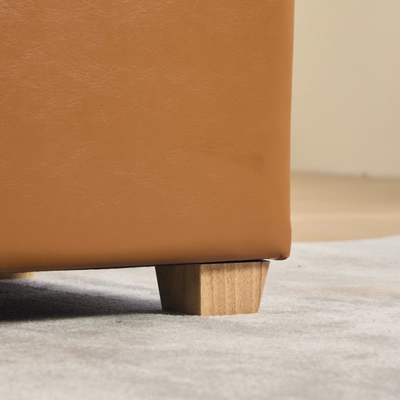 AISWORD60.2"W Upholstered PU Storage Bench,Tufted Flip-Top Ottoman for Living Room, Bedroom, Entryway