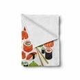 thumbnail image 2 of Sushi Soft Flannel Fleece Throw Blanket, Teapot Tobiko Roll Wasabi and Soy Sauce Arranged in Heart Shape Artwork, Cozy Plush for Indoor and Outdoor Use, 60" x 80", Multicolor, by Ambesonne, 2 of 6