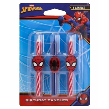 DecoPac Glittered Marvel's-Spider-Man Birthday Candles, Multicolor, 3/16