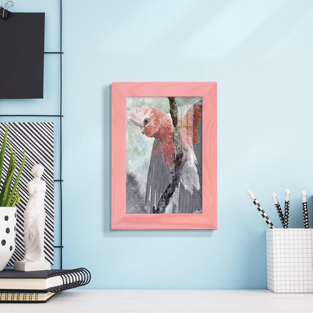 Tropic Parrot II - Framed Print w/glass - Sunset Pink