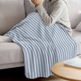 thumbnail image 3 of Blue Striped Blanket Soft Cozy Warm Throw Blanket for Couch, Plush Fuzzy Flannel Fleece Blankets for Sofa, Modern Simple Farmhouse Beige Vintage Bed Blankets Lightweight Gifts for Women, 32"x48", 3 of 9