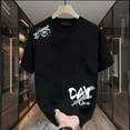 thumbnail image 6 of Heavy duty 100% cotton oversized crew neck short sleeve t-shirt with "DAY ONE" graphic - Men's casual streetwear, loose fit, machine washable, all season comfort, 6 of 7