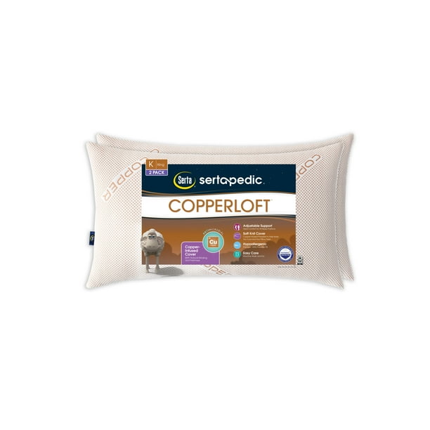 Sertapedic Copperloft Bed Pillow, Set of 2, King