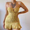 thumbnail image 2 of Nouvelle Mode Féminine Robe Mini à Bretelles Spaghetti Florale Robe d'Été Décontractée, 2 of 7