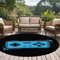 thumbnail image 4 of Round Rugs 5Ft, Blue Game Handle Round Area Rug Washable Indoor Throw Carpet, Video Gamer Console Earphones Black Soft Non Slip Circle Rug for Cabinet Bathroom Home Decor Aesthetic, 4 of 8