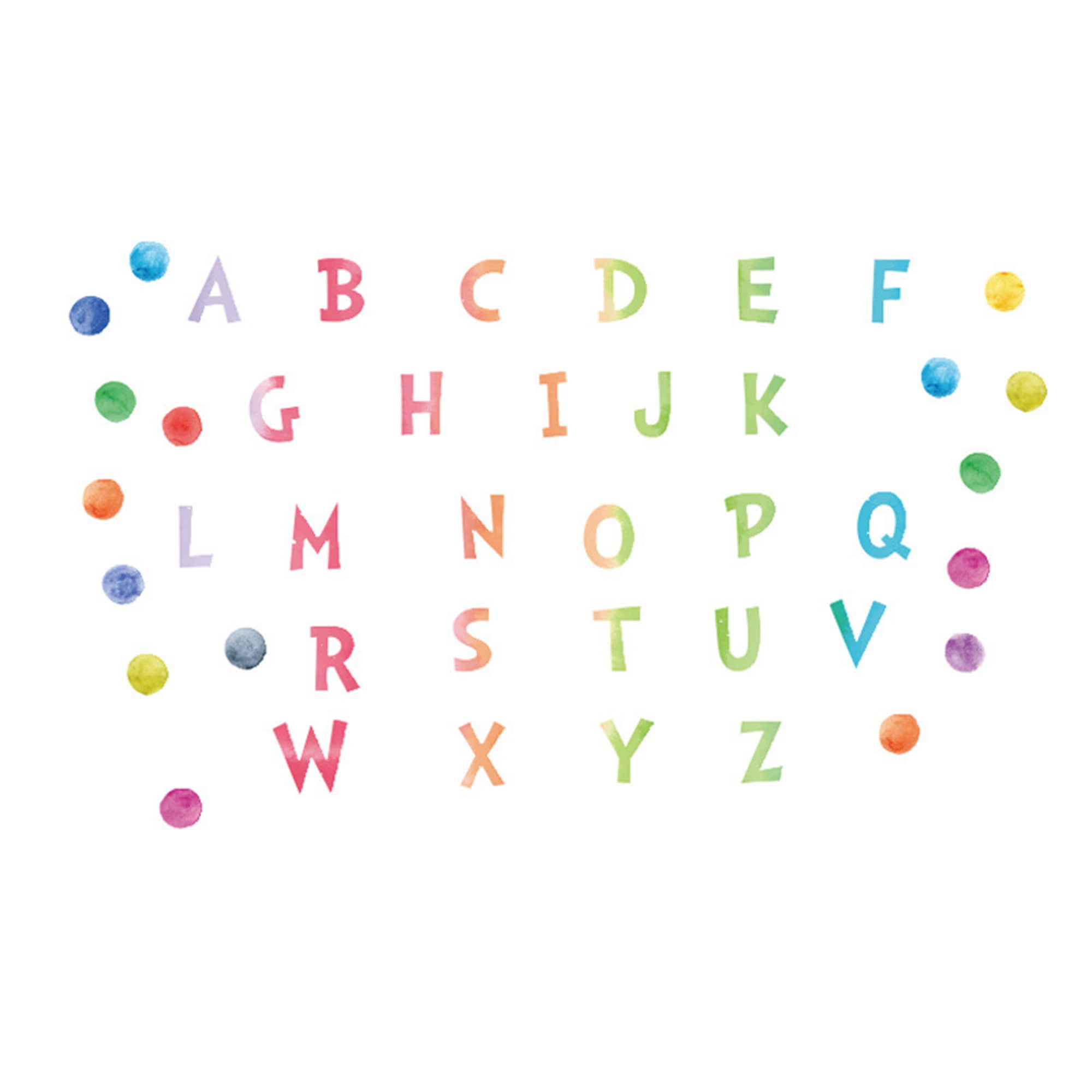 Carolilly Alphabet Wall Decals, Watercolor ABC Letters Dots Wall Stickers -  Walmart.com