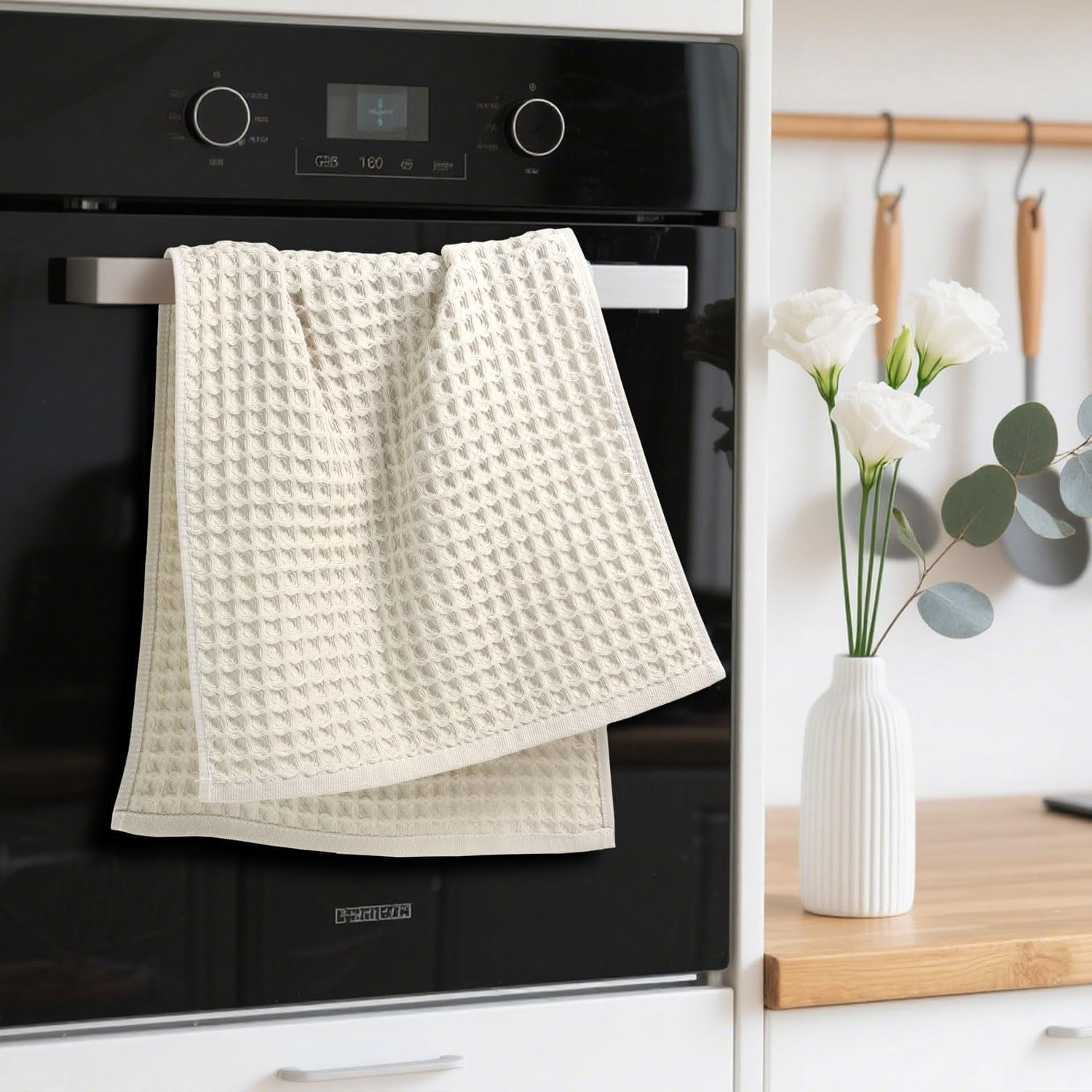 Waffle Hand Towels for Bathroom Kitchen 2-Piece (Rust) – Cotton Quick Dry, Super Soft, Absorbent Towels for Fall Decor, 13x29”