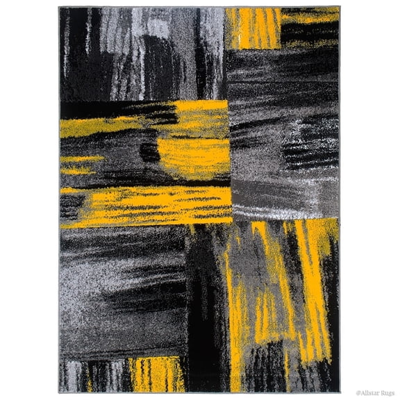 Allstar Rugs Allstar Exclusive Modern Abstract Brush Streak Area Rug Yellow 4' 11"x6' 11" 5' x 8'