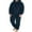 Navy Blue, variant on Michellecmm Men's Hooded Winter Fall Pajamas Fleece Solid Color Zipper Front Full Length Jumpsuit Sleepwear