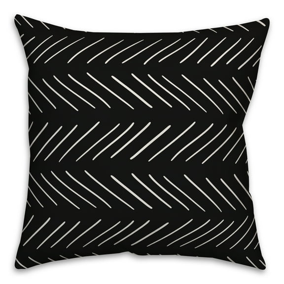 Creative Products White and Black Modern Chevron 20x20 Spun Poly Pillow
