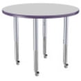 thumbnail image 4 of ECR4Kids 36in Round Contour Thermo-Fused Adjustable Activity Table Grey/Eggplant/Silver - Super Leg, 4 of 8