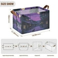thumbnail image 7 of Yayeee Foldable Storage Basket for Shelves with Handles Set of 2 Waterproof Cloth Bins, Purple Street, 7 of 7